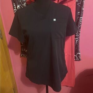 XS pink and black Fabletics Scrub Set